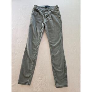 Aeropostale Jeans Womens Size 0 Gray High Rise Stretch Skinny Pockets Zip Button
